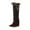 Brown, variant on Fesfesfes Womens Snow Boots Long Boots Slip-on Velvet Lined Warm Boots Solid Color Shoes with Tassels Flat Knee High Boots 43(US:9.5)