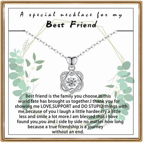 Best Friend Necklace,Best Friend Birthday Gifts for Women Genuine 925 Sterling Silver Friendship Necklace[v214]