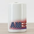 thumbnail image 3 of American Ceramic Toothbrush Holder, USA Flag on America Stars Background Illustration Freedom Independence Liberty, Versatile Countertop for Bathroom, 4.5" X 2.7", Red Blue White, by Ambesonne, 3 of 4