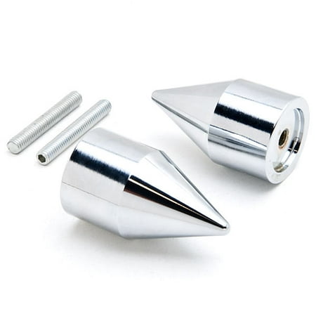 Hayabusa Chrome Accessories (Krator Chrome Spiked Bar Ends Weights Sliders Suzuki GSXR 600 750 1000 Bandit Hayabusa Chrome Spike Bar Ends Hand Grip Handlebar End)