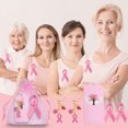 thumbnail image 2 of 6Pcs Pink Ribbon Keychain Brooch Set For Women Friendship Encouragement Thank You Gift, 2 of 6