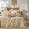 thumbnail image 1 of Washed Cotton Duvet Cover Set Linen Feel Natural Wrinkle Lightweight Comfy (King  Linen), 1 of 6