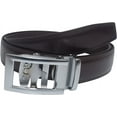thumbnail image 3 of Marshal Men's Genuine Leather Ratchet Dress Belt With Automatic Buckle Brown Buckle6, 32", 3 of 9