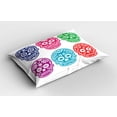 thumbnail image 2 of Ambesonne Oriental Pillow Sham 2 Pack, Mexican Festival, 36"x20", Turquoise Fuchsia, 2 of 3