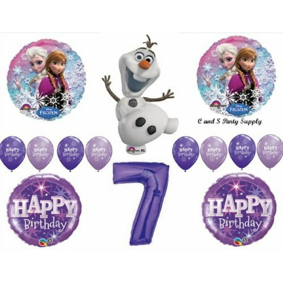 Frozen Olaf Purple 7th Disney Movie BIRTHDAY PARTY Balloons Decorations Supplies by Anagram by Anagram