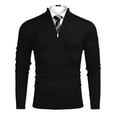 thumbnail image 5 of COOFANDY Mens Slim Fit 1/4 Zip Up Mock Neck Polo Sweater Casual Long Sleeve Sweater Pullover Sweaters, 5 of 18