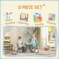 thumbnail image 3 of Qaba Kids Table and Chairs Set, 3 Piece Toddler Table and Chair Set for 3-6 Years Old, Light Blue, 3 of 9
