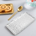 thumbnail image 4 of Rectangular Tray, Elegant Hammered Tray Decoration  For Living Room Silver,Gold, 4 of 8