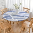 thumbnail image 6 of 44in Round Tablecloth with Elastic Edge, Waterproof Fitted Table Cover for 36-44" Tables, Boho Theme Polyester Reusable Table Cloths Wipe Clean for Picnic, Dining, Outdoor Use and Party Decor, 6 of 7