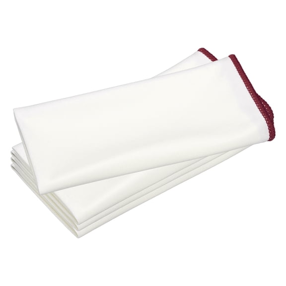 Uxcell 4Pcs Glass Polishing Cloth, 23.6x15.7" Microfiber Cleaning Cloths Lint & Streak Free Quickly Drying Towels for Glassware, Cars, Glasses, Phone Screens, Sunglasses, Red & White
