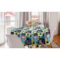 thumbnail image 1 of Abstract Round Tablecloth, Modern Pattern of Geometric Shapes Streaks Digital Colorful Artwork Squares, Circle Table Cloth Cover for Dining Room Kitchen Decor, 60", Multicolor, by Ambesonne, 1 of 1