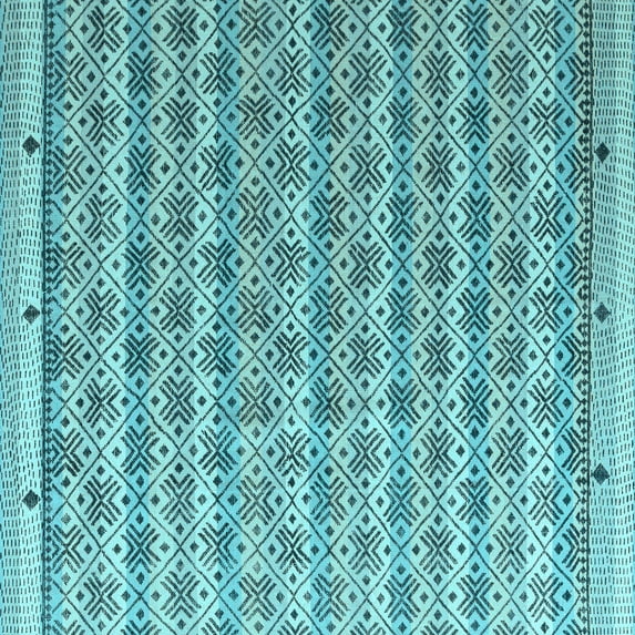 Ahgly Company Indoor Square Abstract Light Blue Modern Area Rugs, 8' Square