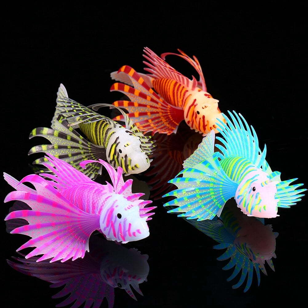 D Aquarium Decorations,Fluorescence Fish Aquarium Ornaments D Artificial Silicone Fish Tank Decorations Aquarium Fish Tank Decorations Top of the Line