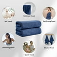 thumbnail image 5 of Jessy Home 12 Pack Navy Blue Hand Towel Set 16"x31" Soft Highly Absorbent Quick Dry Bathroom Towels 600 GSM Microfiber Plush Towels, 5 of 6