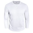 thumbnail image 5 of Mens Polos Tops Long Sleeve Thermal Knit Texture Base Layer Mens Workout Shirts,White,L, 5 of 6