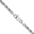 thumbnail image 5 of Auriga Fine Jewelry 14K White Gold 3 mm Diamond-cut Rope Chain Necklace for Women 28", 5 of 7