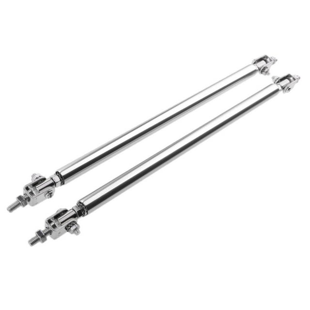 2 barras de soporte para parachoques delantero universales, divisores de labios, puntales de dirección, 7,9'', acero inoxidable y aleación de aluminio.