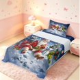 thumbnail image 5 of Manfei Festive Santa Claus Twin Sheets,Christmas Tree Snowman Bedding,Blue Red,3-Piece,1 Flat Sheet,1 Fitted Sheet and 1 Pillowcase, 5 of 6