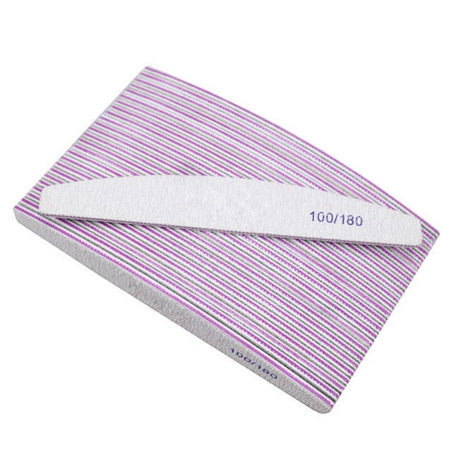 25PCS Nail File Set Nail Buffing Strips Nail Sanding File 100 Grit Coarse Sanding Surface 180 Grit Fine Sanding Surface Comfortable Grip Nail Grooming Tool