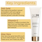 GLO24K Exfoliating Facial Cleanser with 24k Gold, Anti-Aging Microdermabrasion with Vitamins C and E