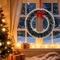 thumbnail image 2 of Frosted Tinsel Christmas Wreath with Snowy Tips for Window Door Decor, 2 of 6