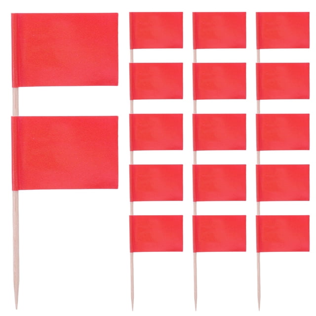 Miangastore 100pcs Solid Color Toothpick Flags for Party Food Decoration Mini Stick Cupcake Toppers Cheese and Fruit Small Flag Picks for Cake Decorating