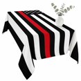 thumbnail image 2 of Red American Flag Table Cloth Waterproof Tablecloths, Black White Striped US Flag Stars Tablecloth Dining Table Cover for Kitchen Party Tabletop Outdoor, Rectangle Tablecloth 60x120 Inch, 2 of 9