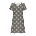 thumbnail image 5 of SMihono Women's Casual A-Line Dresses with Pockets Summer Polka Dot Print Tshirt Dress Short Sleeve Mini Dress Flowy Sundresses Gray XL, 5 of 5
