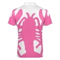 thumbnail image 5 of Pink Lobster Men Zipper T-shirt Summer Casual Short Sleeve T-shirt Top, 5 of 7