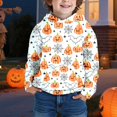 thumbnail image 2 of Gunia Pumpkin Toddler Boys Girls Halloween Sweatshirts Long Sleeve Hooded Sweatshirt Comfortable Stylish Pullover For Everyday Wear Tops Clothes White 3-4 Years, 2 of 4