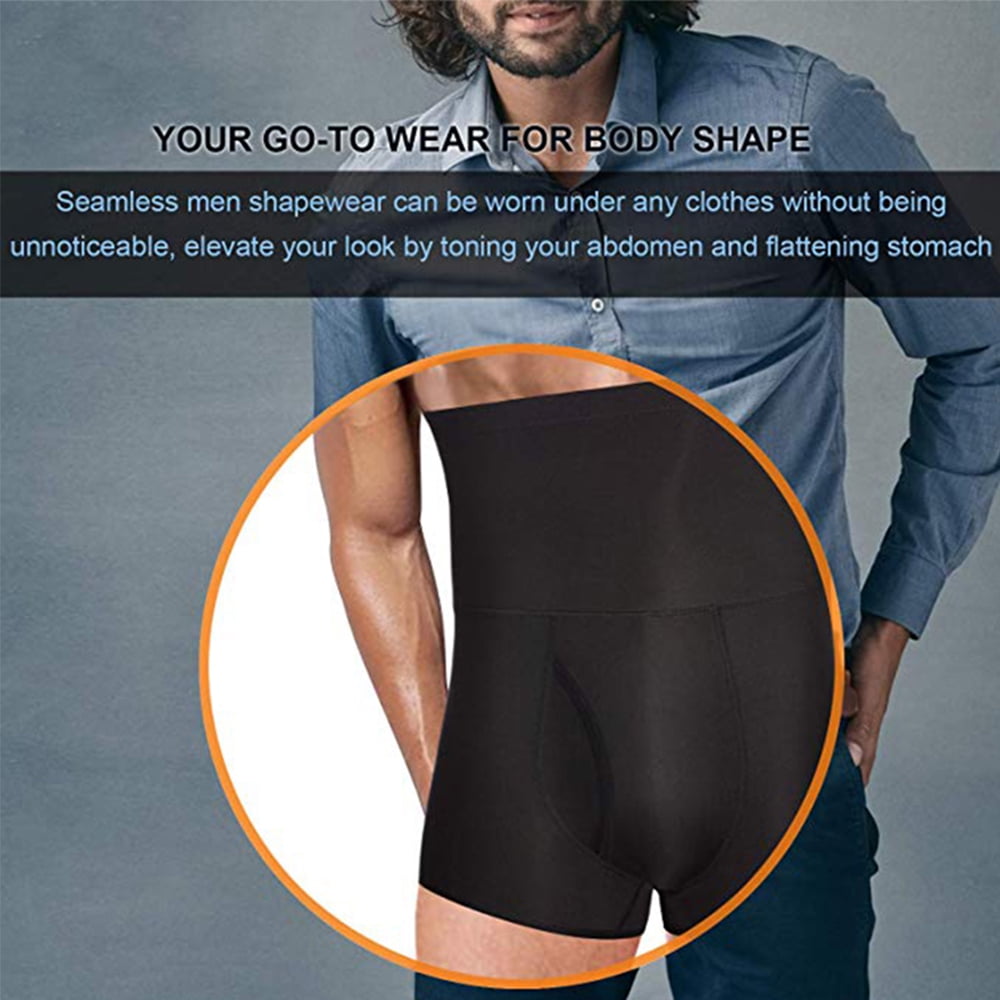 Men Compression High Waist Soft Boxer Shorts Tummy Slim Body Shaper Girdle  Pants