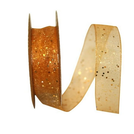UPC: 0840108861932 | Jam Paper Sheer Glitter Ribbon  5/8 Inches X 25 Yards  Copper  Sold Individually