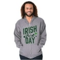 thumbnail image 3 of St Patricks Irish For A Day Clover Zip Up Hoodie Men's Women's Brisco Brands S, 3 of 6