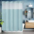 thumbnail image 6 of No Hook Shower Curtain and Liner Set, Sky Blue Striped Washable Fabric Shower Curtains for Bathroom, Bathtub, Farmhouse Stripes Modern Vintage Waterproof Bathroom Curtains 72W x 96H, 6 of 9
