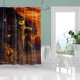 thumbnail image 5 of Juego de cortinas de ducha de Halloween para baño, 4 piezas de baño de Halloween con alfombras antideslizantes, tapa de inodoro, alfombrilla de baño, cortina de ducha (espantapájaros aterrador), decor, 5 of 5
