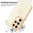 thumbnail image 3 of for Samsung Galaxy S23 Ultra 5G Case Love Heart Plating, Cute Pattern Luxury Elegant Cover for Girls Women, Camera Protector TPU Full Body Protection Case-White, 3 of 10