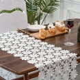 thumbnail image 2 of Camino de mesa de encaje blanco Caminos de mesa de flores de margarita Bufanda de poliéster, elegante cubierta de mesa de macramé Decoración de fiesta de boda Primera opción para G, 2 of 5