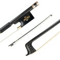 thumbnail image 1 of 4/4 Violin Fiddle Bow Carbon Fiber Round Stick Ebony Frog Horsetail Hair Well Balanced, 1 of 7