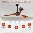 thumbnail image 6 of Sofucor 52" Wood Ceiling Fan No Light, 6 Wind Speeds, 3 Blades with Reverse Airflow, Black, 6 of 12