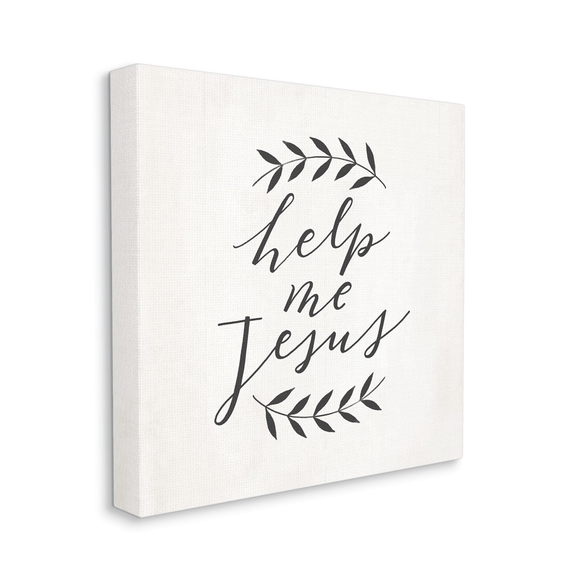 Stupell Industries Help Me Jesus Simple Foliage Minimal Farmhouse,24 x 24, Design by Loni Harris