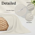 thumbnail image 3 of Cream Solid Color Throw Pillow Covers, Aesthetics Contemporary Luxury Soft Breathable Pillow Cases with Invisible Zipper for Sleeping, Toddler Pillowcases for Couch Bed Sofa Chair 12x20 Inches, 3 of 9