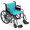 Black/Blue, variant on monicare *FDA APPROVED* Foldable Manual Transport Medical Wheelchair, Leather Seat and Adjustable Swing-Away Footrest for Adults, Black
