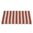 thumbnail image 2 of Awntech 6.38 Ft Dallas Retro Straight Slope Fixed Awning with Anodized Arms (76.5in x 18in x 36in), Burgundy/Tan Stripe, 2 of 5