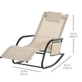 thumbnail image 3 of Outsunny Chaise Berçante de Patio avec Tissu en Maille, Chaise Longue Berçante d'Extérieur avec Appui-Tête Amovible et Poche Latérale pour Jardin, Terrasse, Pelouse, Blanc Crème, 3 of 10