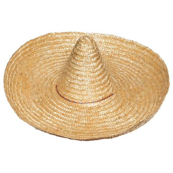UNDERWRAPS Straw Sombrero Party Hat - Giant 24" Wide Sombrero Hats for Halloween & Party Favor, Fiesta Cinco de Mayo Decorations, Cowboy Costume Straw Hat