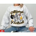 thumbnail image 1 of Chandail en Molleton de Football Rétro Pittsburgh Steeler, Vintage Pittsburgh Football Col Rond, Steele - Sable - TG, 1 of 3