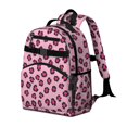 thumbnail image 2 of Pink and Black Leopard Print Pattern Cute School Backpack Bag for School with Padded Back and Adjustable Shoulder Straps 15.25"x11.5"x5.25", 2 of 5