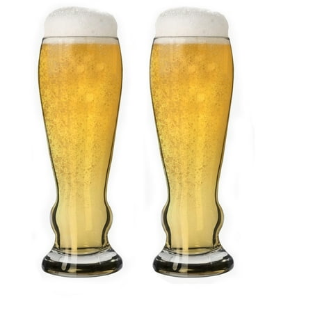 - Couple iconic draft Pilsner shape Beer Glass 11 oz with Solid base (2 Pcs)