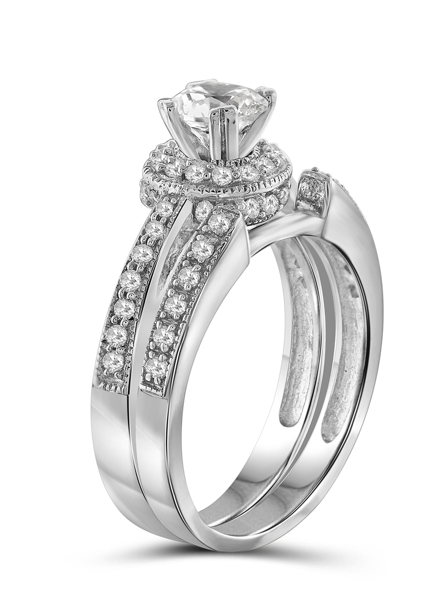 Diamonice 0.925 Sterling Silver 2.00 Carat White Cubic Zirconia Ring for Women | Cubic Zirconias for Everyday Womens Wear