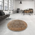 thumbnail image 4 of Ahgly Company Machine Washable Indoor Round Industrial Modern Sienna Brown Area Rugs, 8' Round, 4 of 7